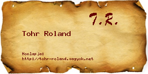 Tohr Roland névjegykártya